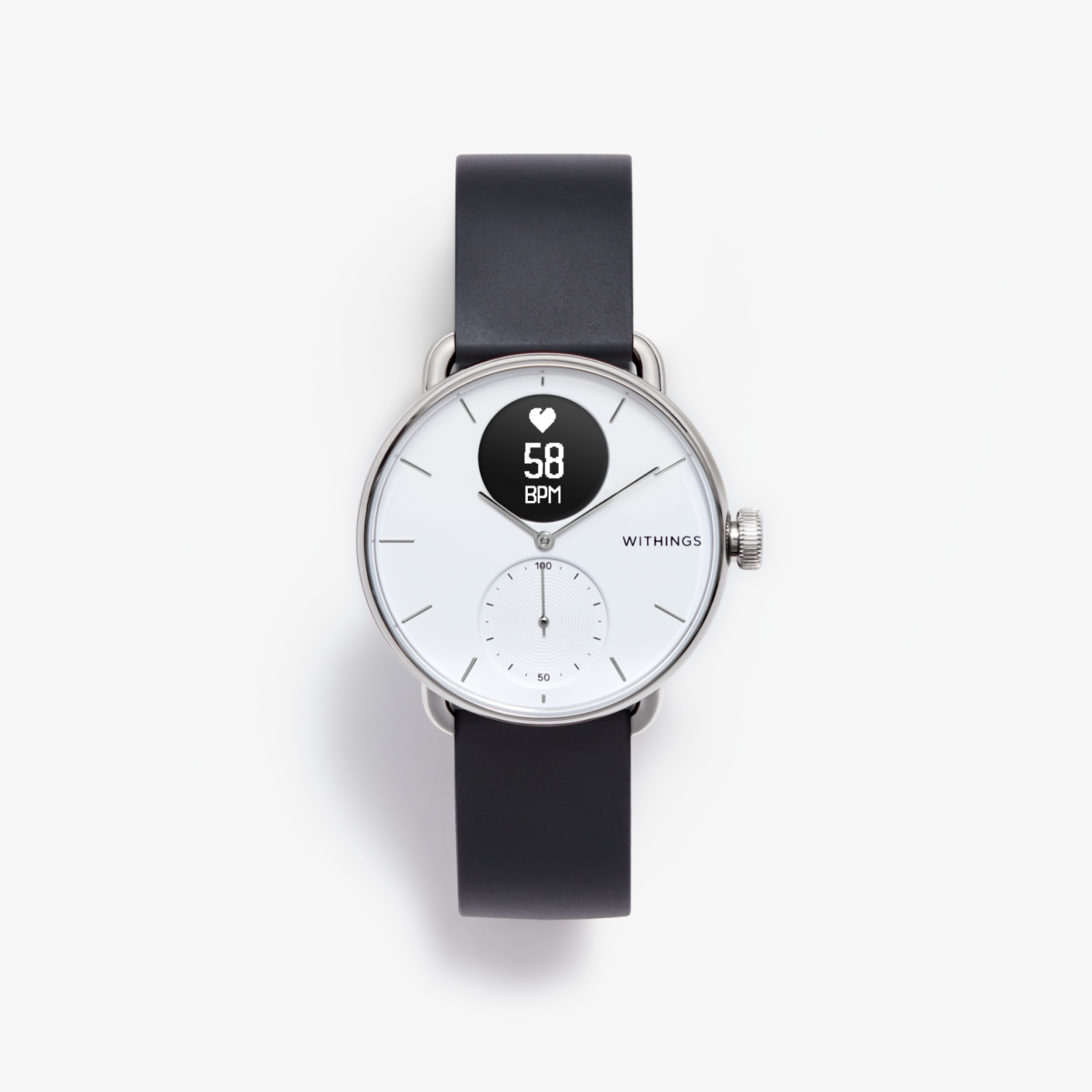 Withings ScanWatch, 38mm, White - Hybrid Smartwatch with ECG, Heart Rate Sensor and Blood Oxygen Oximeter (SPO2)