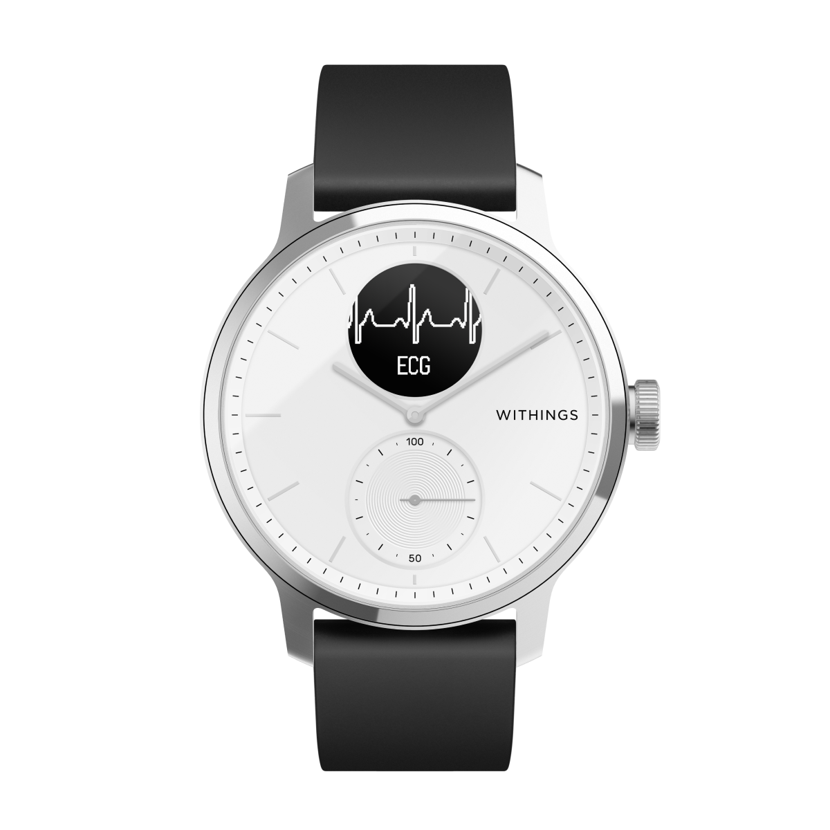 Withings ScanWatch, 42mm, Schwarz - Hybrid Smartwatch mit EKG, Herzschlagmesser und Blutsauerstoff Oximeter (SpO2) - Offizieller Withings Shop