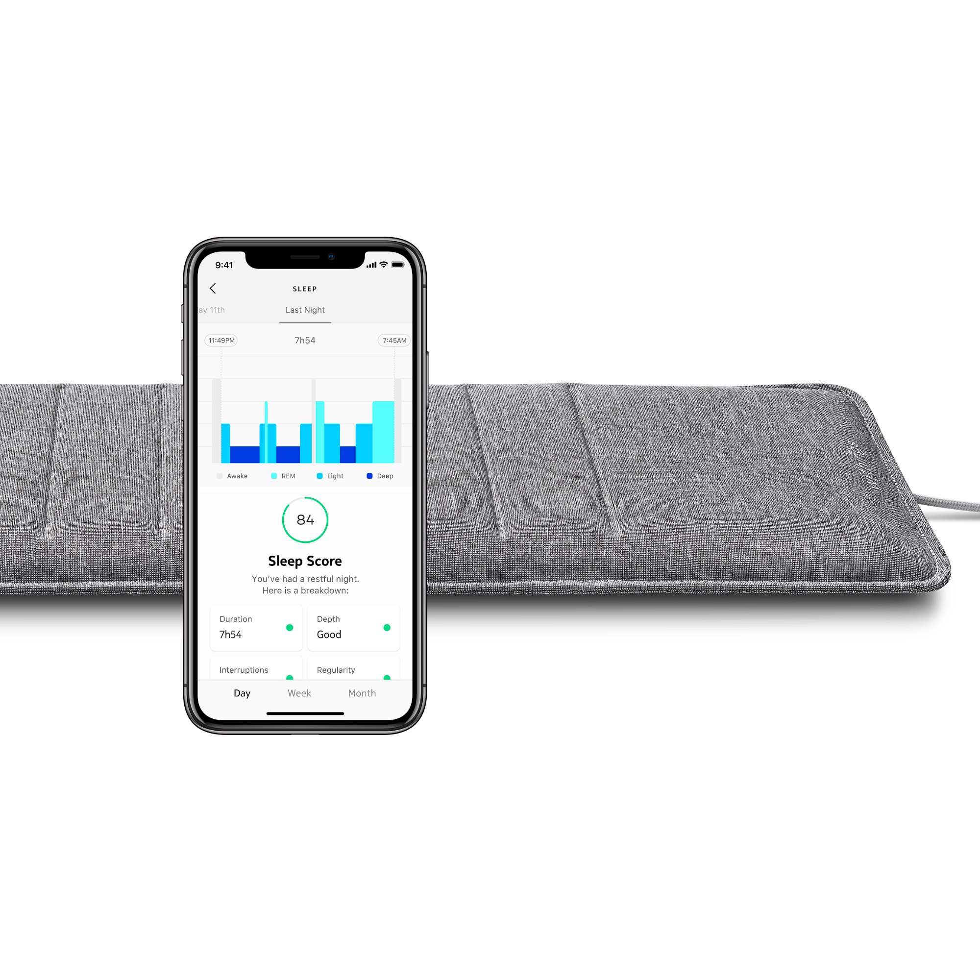 Withings Sleep (Nokia) - Sleep Tracking Mat - Sleep Cycles Analysis, Heart rate monitoring, Home Automation - Withings Official Store